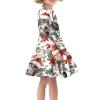 PinUp Angel Cute Christmas Wolf Print Girls Comfortable Long Sleeve Casual Cute Patterned Dresses for Fall Winter Spring Party Gifts for Happy New Year Christmas Costume Party view 4