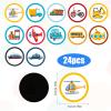 24 Sheets Potty Training Stickers, 12 Patterns Color Changing Pee Stickers Cute Cartoon Toilet Target for Boys Girls Toddlers (Transportation Pattern) view 2
