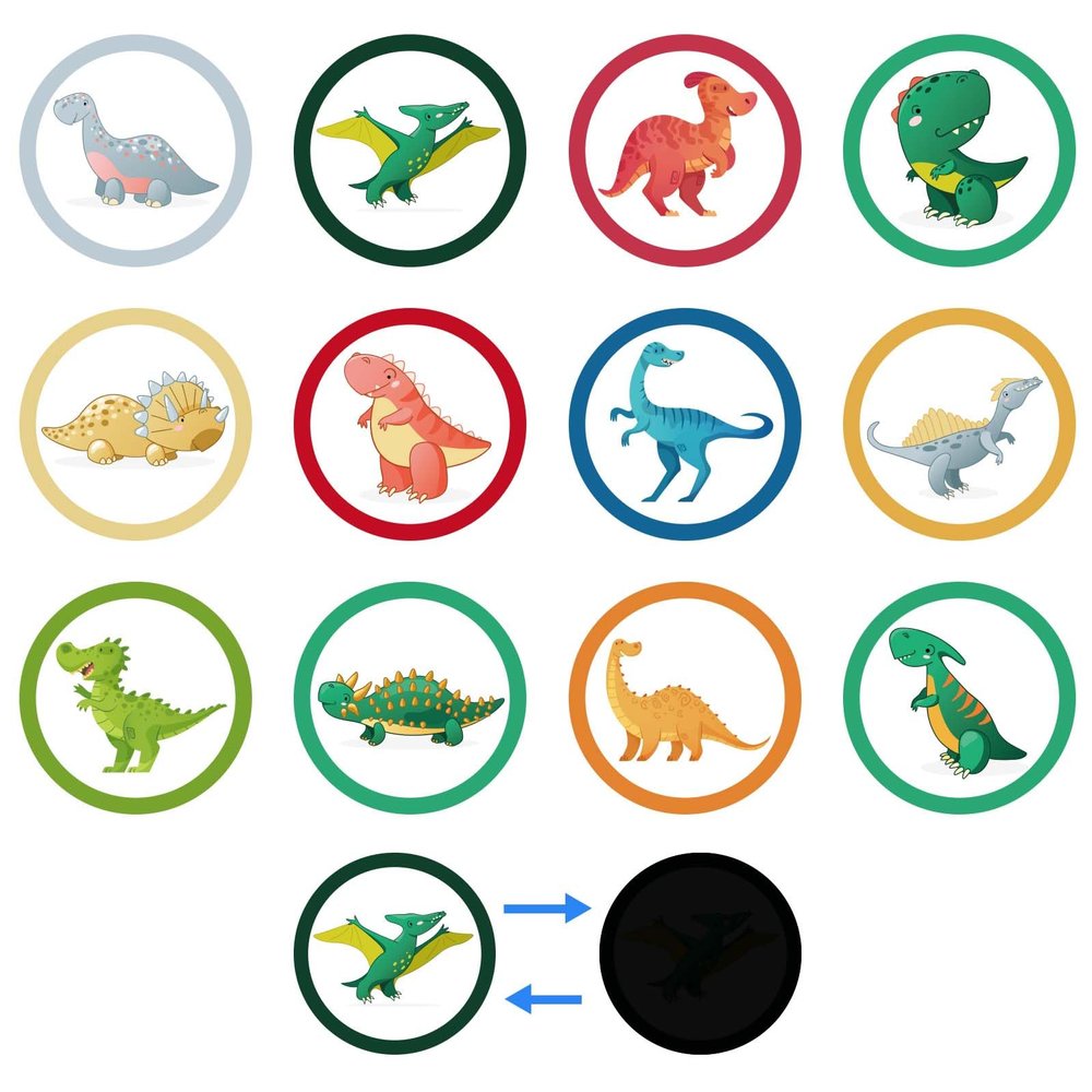 24 Sheets Potty Training Stickers, 12 Patterns Color Changing Pee Stickers Cute Cartoon Toilet for Boys Girls Toddlers (Dinosaur Pattern)