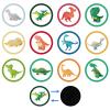 24 Sheets Potty Training Stickers, 12 Patterns Color Changing Pee Stickers Cute Cartoon Toilet for Boys Girls Toddlers (Dinosaur Pattern) view 1