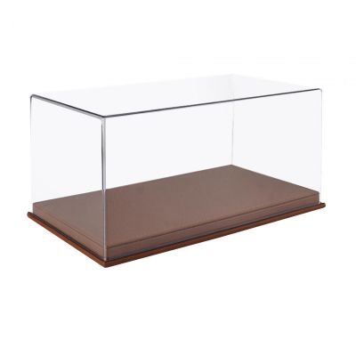1/24 Scale Diecast Car Display Case, Decorative, Display Stand with Clear PVC Cover for Toy Cars Collectors Alloy Car, Brown