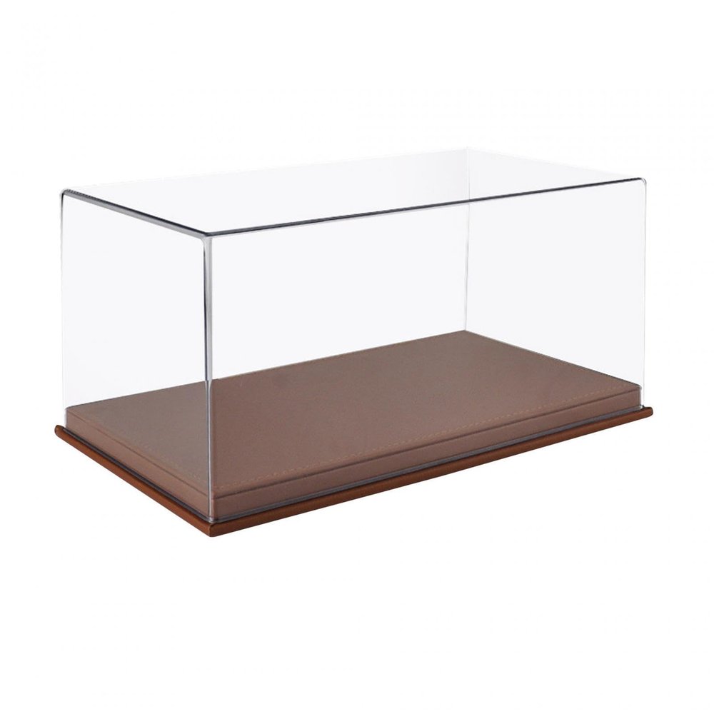 1/24 Scale Diecast Car Display Case, Decorative, Display Stand with Clear PVC Cover for Toy Cars Collectors Alloy Car, Brown