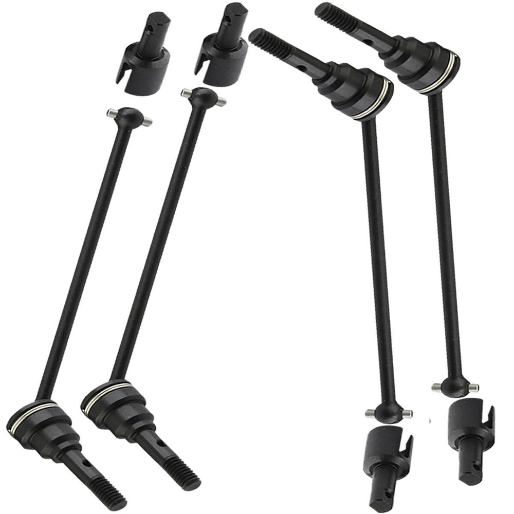 hopsupRC #45 Steel Drive Shaft CVD Upgrades Part for 1/16 E-Revo/E-Revo VXL,Stainless Front Rear Driveshaft Axles Hops up,Replace #7151X,4PCS,(More Powerful) Black