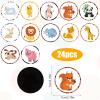 24 Sheets Potty Training Stickers, 12 Patterns Color Changing Pee Stickers Cute Cartoon Toilet Target for Boys Girls Toddlers (Animal Pattern) view 2