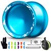 MAGICYOYO V10 Professional Finger Spin Yoyo for DNA Tricks, Metal Yoyo Professional with Responsive & Unresponsive Modes, Pro Trick Yo yo for Adults & Kids with Complete Yo-yo Accessories Kit (Blue) view 1