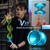 MAGICYOYO V10 Professional Finger Spin Yoyo for DNA Tricks, Metal Yoyo Professional with Responsive & Unresponsive Modes, Pro Trick Yo yo for Adults & Kids with Complete Yo-yo Accessories Kit (Blue) view 3