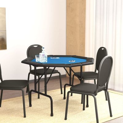 YAFF 8-Player Folding Poker Table Blue 42.5"x42.5"x29.5"