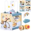 Airlab Wooden Activity Cube Montessori Toys for 1 Year Old Toddlers 12 Months + Toddler Learning Toys 1-3 Boys Girls Baby Sensory Interactive Birthday Gift view 1
