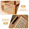 IMIKEYA Retro Wooden Storage Basket Capacity Organizer for Sundries Stylish Tabletop Container for Home for Toys Keys view 3