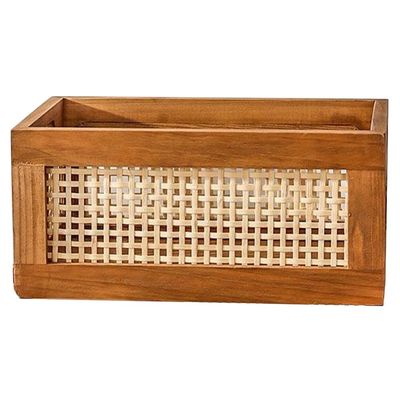IMIKEYA Small Woven Basket 35x25x16cm Wooden Storage Basket Book and Clothes Organizer Home Decor Storage Container