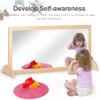 KRAND 3-Position Montessori Wood Frame Non-Shatter Safety Pull Up Bar Baby Big Mirror Set, Infant Coordination Mirror, Kids Classroom Furniture for Daycare, Homeschool or Preschool view 2