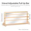 KRAND 3-Position Montessori Wood Frame Non-Shatter Safety Pull Up Bar Baby Big Mirror Set, Infant Coordination Mirror, Kids Classroom Furniture for Daycare, Homeschool or Preschool view 4