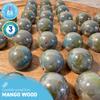 30cm Diameter MANGO WOOD SOLITAIRE BOARD GAME with THUNDERBOLT GLASS MARBLES | |classic wooden solitaire game | strategy board game view 2