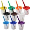 10Pcs Paint Brushes and 10Pcs Paint Pot with Lids Kids Children School Equipment Plastic Non-Spilled Water Cup Mixing Paint Pot and Stopper Lid for Kids Art Painting view 1