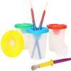 10Pcs Paint Brushes and 10Pcs Paint Pot with Lids Kids Children School Equipment Plastic Non-Spilled Water Cup Mixing Paint Pot and Stopper Lid for Kids Art Painting view 4
