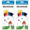 24 Bright Colored Pencils Vibrant Pre-Sharpened Drawing School Kids Coloring Art view 1
