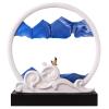3D Sand Painting Desk Art Deep Sea Sandscape Ceramic Base Living Room Decoration, 360 Rotate Glass Liquid Painting Artistic Sandscape (Color : Blue) view 1
