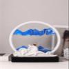3D Sand Painting Desk Art Deep Sea Sandscape Ceramic Base Living Room Decoration, 360 Rotate Glass Liquid Painting Artistic Sandscape (Color : Blue) view 3