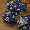 Sage's Portal Warp Stones Purple and Black Metal DND Dice 7 Piece Polyhedral Dice Set for DND TTRPG Dungeons and Dragons Pathfinder (White Dwarf Star) view 1