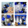 FOTIOMRG Royal Blue and Black Balloon Garland Arch Kit with 3pcs Star Balloon, Navy Blue Balloons Metallic Sliver Black Balloons for 30th 40th 50th Birthday Graduation New Years Party Decorations view 4