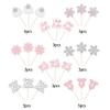 24 Pack Baby Snowflake Cupcake Toppers - Glitter It's a Baby Shower Feet Winter Frozen Kids Birthday Cupcake Decorations Party Supplies Pink view 3