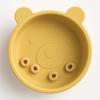 Spoondrift 100% Food Grade Silicone Slip-Proof Suction Bear Shaped Bowl | BPA-Free | Non-Toxic | For Toddler Meal Time, Choose From 3 Colors (Mustard) view 1