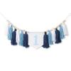 1st Birthday High Chair Banner - Blue Tassel Theme Banner For Boy - First Birthday Party Banner - Blue Fringe Wood Bead High Chair Wreath - Wall Hangings Decorative for Kids Bedroom Nursery Party Holiday Classroom Decoration (blue) view 1