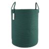 XUANGUO Cotton Rope Laundry Basket Hamper for Clothes Woven Storage Basket for Living Room Bedroom Boho Tall Rope Baskets for Blanket Toys Pillow Towels Baby Nursery Hamper Bin Large dark green view 1