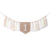 1st Birthday High Chair Banner - White Tassel Theme Banner For Girl - First Birthday Party Banner - White Fringe Wood Bead High Chair Wreath- Wall Hangings Decorative for Kids Bedroom Nursery Party Holiday Classroom Decoration (white) view 1