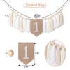 1st Birthday High Chair Banner - White Tassel Theme Banner For Girl - First Birthday Party Banner - White Fringe Wood Bead High Chair Wreath- Wall Hangings Decorative for Kids Bedroom Nursery Party Holiday Classroom Decoration (white) view 2