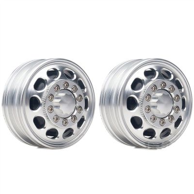 2Pcs Metal Front Rear Wheel Rim Hub 10 Spoke for 1:14 for Tamiya Tractor Truck RC Car Parts Modification Accessories (Color : 2PCS Front)