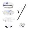 niannyyhouse 20cm Doll Clothes Hat Coat Shirt Pants Tie Belt Shoes Black and White Uniform Sets 8in Plush Doll Accessories (White) view 1