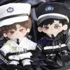 niannyyhouse 20cm Doll Clothes Hat Coat Shirt Pants Tie Belt Shoes Black and White Uniform Sets 8in Plush Doll Accessories (White) view 3