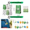 XIPEGPA 146 PCS Soccer Party Favors Soccer Birthday Party Supplies with Soccer Themed Bags Erasers Whistle Stickers Slap Bracelets Keychains for Football Sport Party Favors Goodie Bags Decorations view 2