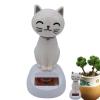 AGYTBG Solar Powered Cat Bobble Head Toy-Cute Swinging Solar Car Toy-Solar Powered Car Dashboard Interior Decoration Desktop Ornaments Dancing Toy (White) view 4