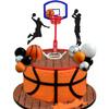 13PCS Basketball Cake Topper Basketball Birthday Decoration with Basketball Players Basketball Stands White Silver Black Balls for Basketball Themed Birthday Party (man) view 1