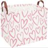 Essme Rectangular Pink Baskets Girls Storage Box,Cute Heart Storage Bins Organizer with Handles for Girls Room Decor,Easter Basket,Shelf Basket,Toy Organizer(Pink Love) view 1