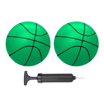ABAJI Mini Basketballs Green 2 Pack 5" Set with Pump Needle Durable Material for Mini Hoop 3+ Years Toddlers Kids Teenagers for Pool Indoors Outdoors