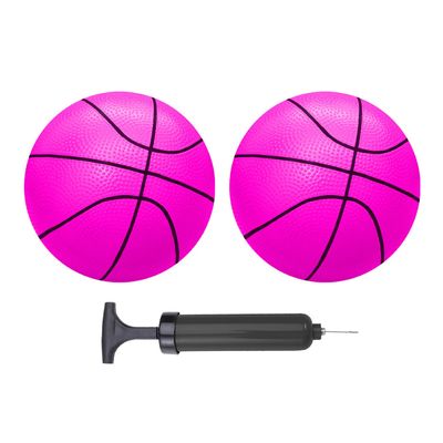 ABAJI Mini Basketballs Pink 2 Pack 5" Set with Pump Needle Durable Material for Mini Hoop 3+ Years Toddlers Kids Teenagers for Pool Indoors Outdoors