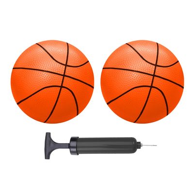 ABAJI Mini Basketballs Orange 2 Pack 5" Set with Pump Needle Durable Material for Mini Hoop 3+ Years Toddlers Kids Teenagers for Pool Indoors Outdoors