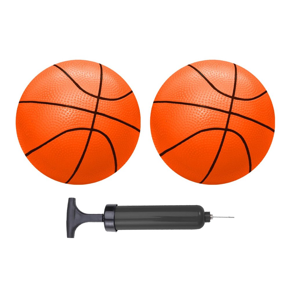 ABAJI Mini Basketballs Orange 2 Pack 5" Set with Pump Needle Durable Material for Mini Hoop 3+ Years Toddlers Kids Teenagers for Pool Indoors Outdoors
