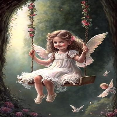 1000 Piece Adult Jigsaw Puzzle - Painted Elf Girl on a Swing Wooden Rounded Corner Color Jigsaw Puzzle for Beginners, Great Gift for Framing, Multi-Color Jigsaw Puzzle