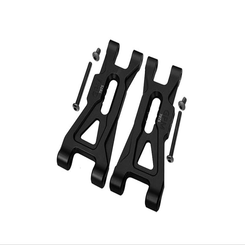 Aluminum 7075 Front Lower Suspension Arms for Arrma 1/10 Gorgon 4X2 Mega 550 Brushed Monster Truck-ARA3230 Upgrade Parts - Black