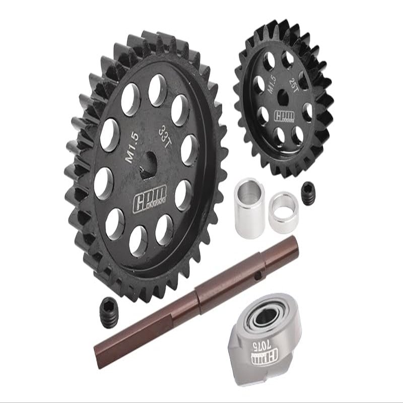 40Cr Carbon Steel M1.5 Spur Gear 33T + Motor Gear 25T for 1:5 Traxxas X Maxx 6S / X Maxx 8S / XRT 8S Monster Truck Upgrades
