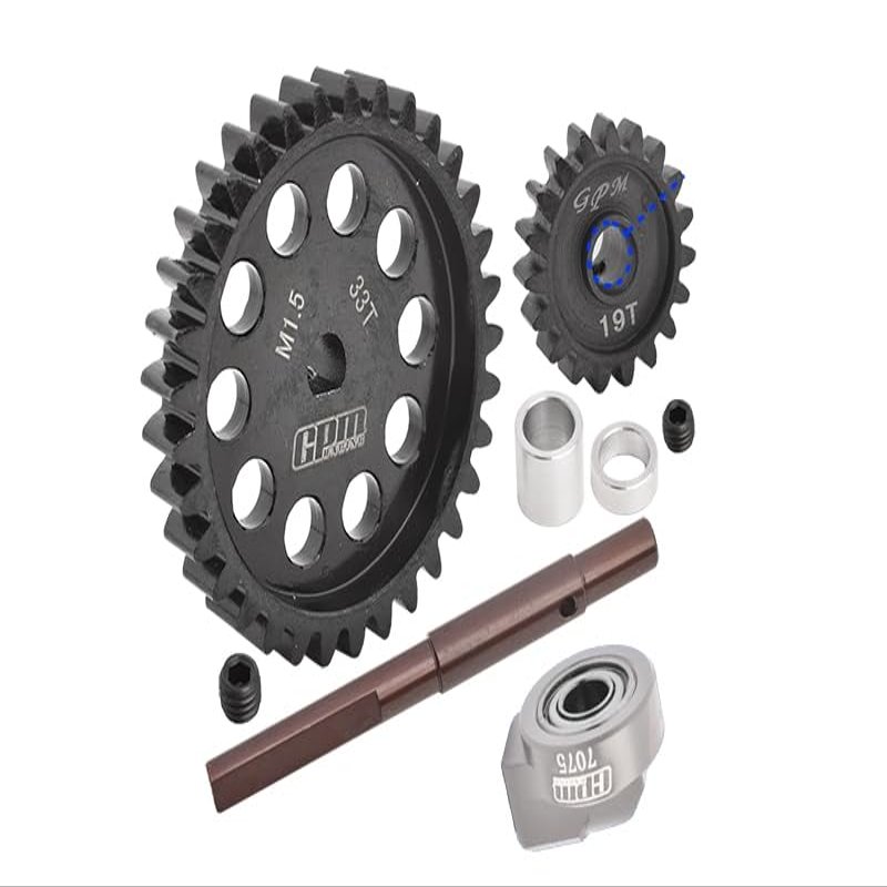 40Cr Carbon Steel M1.5 Spur Gear 33T + Motor Gear 19T for 1:5 Traxxas X Maxx 6S / X Maxx 8S / XRT 8S Monster Truck Upgrades