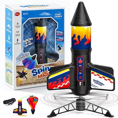 ROHSCE Rocket Launcher Model Rocket Kits with Launch Set, Ultra-high Flying Rocket, Rocket Toy, Kids Outdoor Toys, Gift for Kids Ages 8-12 Children's Day Gift