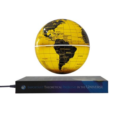 Bacacoo Floating Globe Lamp, 6" World Geographic Globes Gold Magnetic Floating Levitating Globe 360 Rotating for Home Office Desk Decor Creative Birthday Gifts