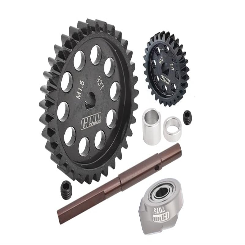 40Cr Carbon Steel M1.5 Spur Gear 33T + Motor Gear 27T for 1:5 Traxxas X Maxx 6S / X Maxx 8S / XRT 8S Monster Truck Upgrades