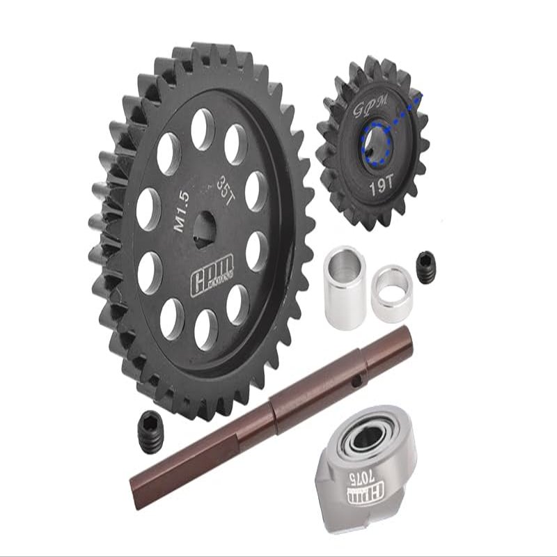 40Cr Carbon Steel M1.5 Spur Gear 35T + Motor Gear 19T for 1:5 Traxxas X Maxx 6S / X Maxx 8S / XRT 8S Monster Truck Upgrades