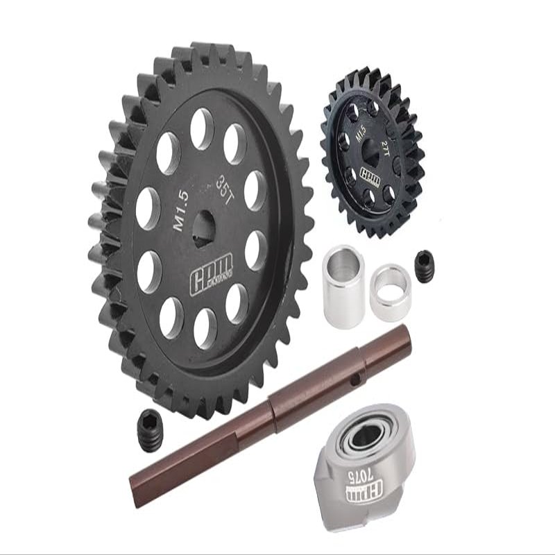 40Cr Carbon Steel M1.5 Spur Gear 35T + Motor Gear 27T for 1:5 Traxxas X Maxx 6S / X Maxx 8S / XRT 8S Monster Truck Upgrades